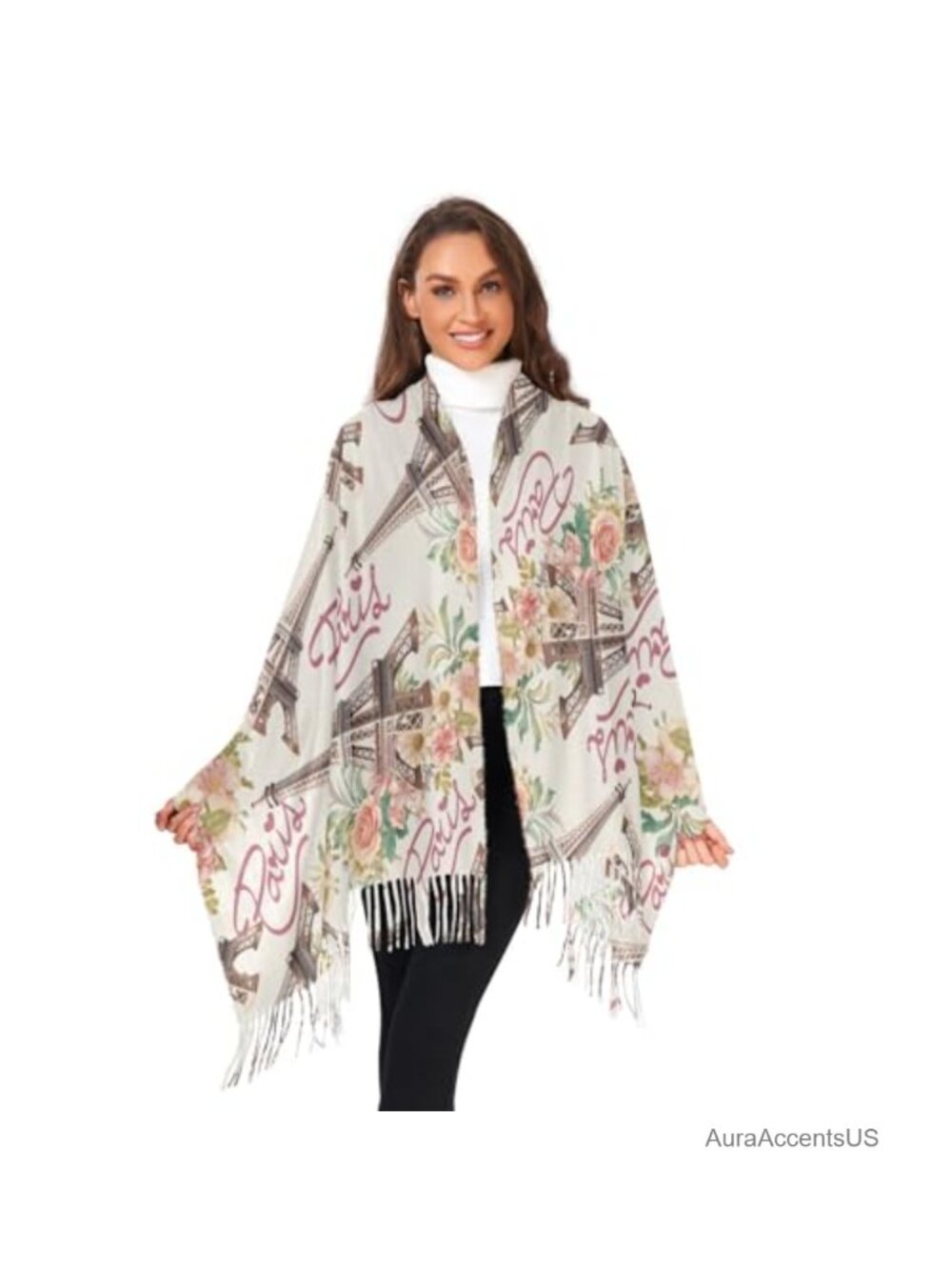 Cashmere Feel Faux Scarf Shawl Wrap with Tassel Winter